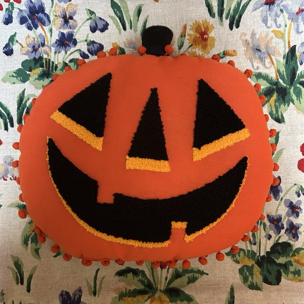 Vintage Halloween Inspired Jack O Lantern Pumpkin Throw Pillow Cottagecore Farm